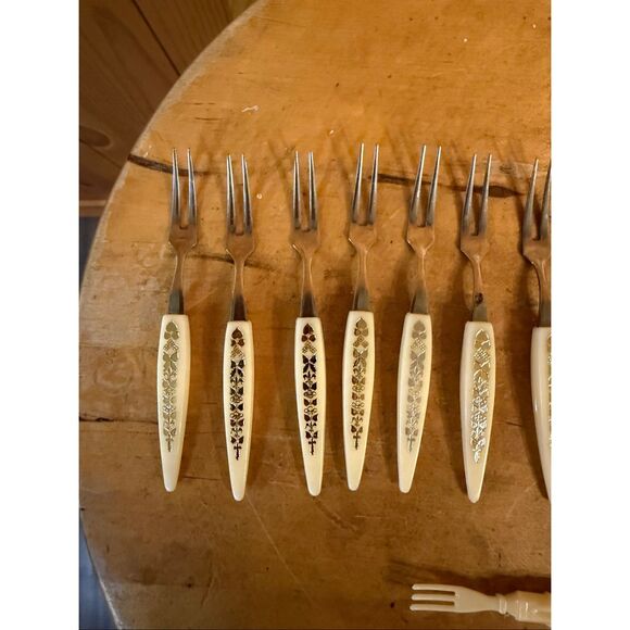 Vintage Mid Century Appetizer Fork Seafood Cheese Tray Lot Of 15 (6253) - Picture 2 of 9